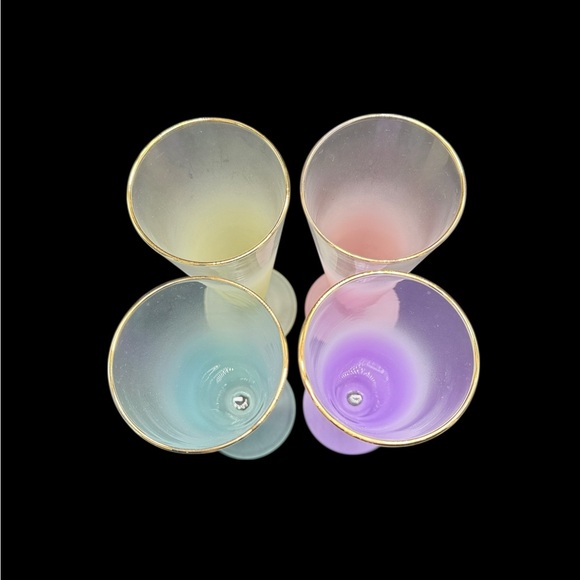 Blendo Pilsner Drinking Glasses Colorful Frosted Vintage Mid-Century Modern MCM - Picture 6 of 11